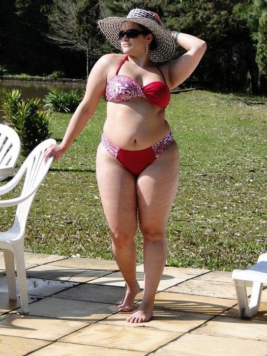 Chubby beauty watching outdoor